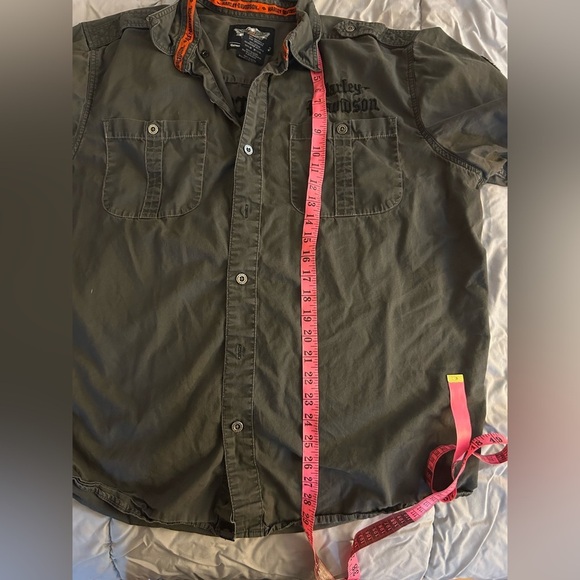 Harley-Davidson Men's Grey Button-Down Shirt - Picture 4 of 6